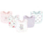 HB Infant Girl Cotton Bibs, Tea Party 5 Pieces Set BB2010B
